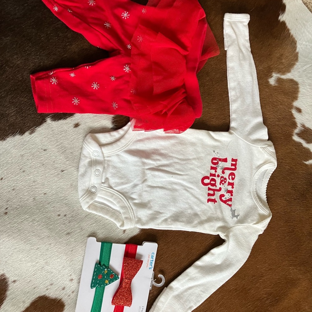 Red and White Festive Baby Outfit